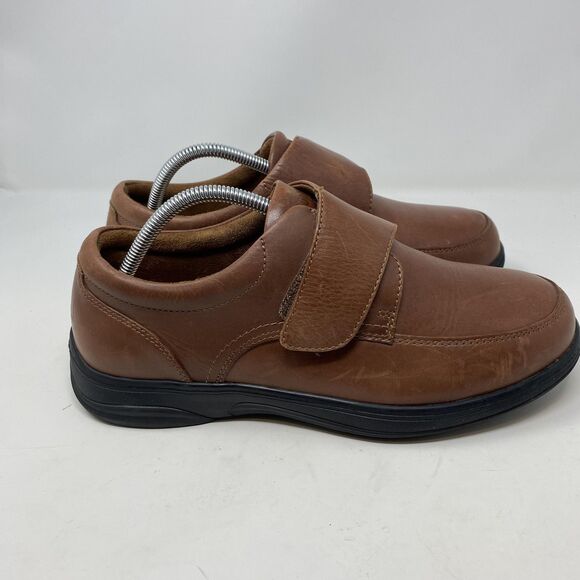 Anodyne Shoes Mens Size 8.5 Wide Brown Leather Hook Loop Walking Comfort main image 15